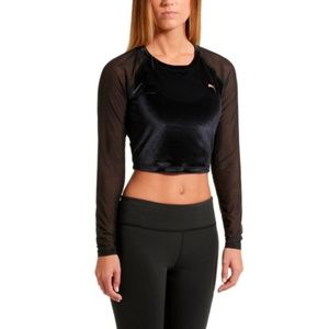 Puma Women's Explosive Long Sleeve Velvet Crop Top